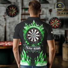 Load image into Gallery viewer, Personalized Green Dartboard Icy Darts Polo &amp; 1/4 Zip Custom Dart Shirt For Men, Darts Team Jersey TDM5717