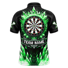 Load image into Gallery viewer, Personalized Green Dartboard Icy Darts Polo &amp; 1/4 Zip Custom Dart Shirt For Men, Darts Team Jersey TDM5717