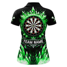 Load image into Gallery viewer, Personalized Green Dartboard Icy Darts Polo &amp; 1/4 Zip Custom Dart Shirt For Women, Darts Team Jersey TDM5717