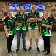 Load image into Gallery viewer, Personalized Green Dartboard Icy Darts Polo &amp; 1/4 Zip Custom Dart Shirt For Men, Darts Team Jersey TDM5717
