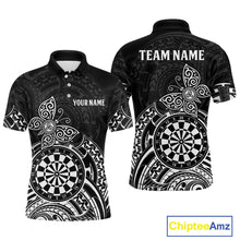 Load image into Gallery viewer, Custom White Black Tribal Dartboard Butterfly Darts Shirts For Men, Darts Team Jerseys Outfit TDM3988
