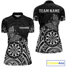 Load image into Gallery viewer, Custom White Black Tribal Dartboard Butterfly Darts Shirts For Women, Darts Team Jerseys Outfit TDM3988