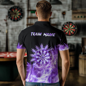 Icy Purple Light Mens Darts Polo & Quarter Zip Shirts Custom Dart Shirts For Team Darts Jerseys TDM2977