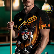 Load image into Gallery viewer, Orange Funny 8 Ball Billiard Shirt For Men Custom Pool Team Shirt, Billiard Jersey Polo &amp; 1/4 Zip TDM5206