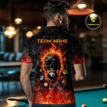 Load image into Gallery viewer, Billiards 8 Ball Flame Skull Fire Custom Pool Shirts For Men, Unique Team League Billiard Jerseys TDM1826