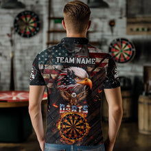 Load image into Gallery viewer, American Flag 3D Dartboard Fire Flame Custom Eagle Darts Shirt For Men, Patriotic Darts Team Jersey TDM1828