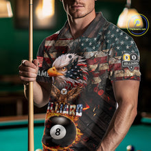 Load image into Gallery viewer, American Flag 8 Ball &amp; 9 Ball Fire Custom Eagle Billiard Shirt For Men, Patriotic Pool Team Jersey TDM5932