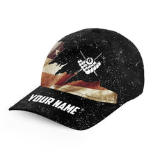 Load image into Gallery viewer, Personalized Retro American Flag Billiards Caps, Custom Patriotic Billiard Hats Gifs TDM0922