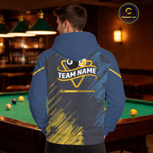 Load image into Gallery viewer, Personalized Blue Yellow 8 Ball &amp; 9 Ball Pool Hoodie For Men Women Custom Billiard Hoodie Jersey TDM5745