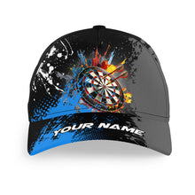 Load image into Gallery viewer, Personalized Paint Blue Dartboard 3D Printed Darts Hats Custom Adjustable Baseball Darts Caps TDM1625