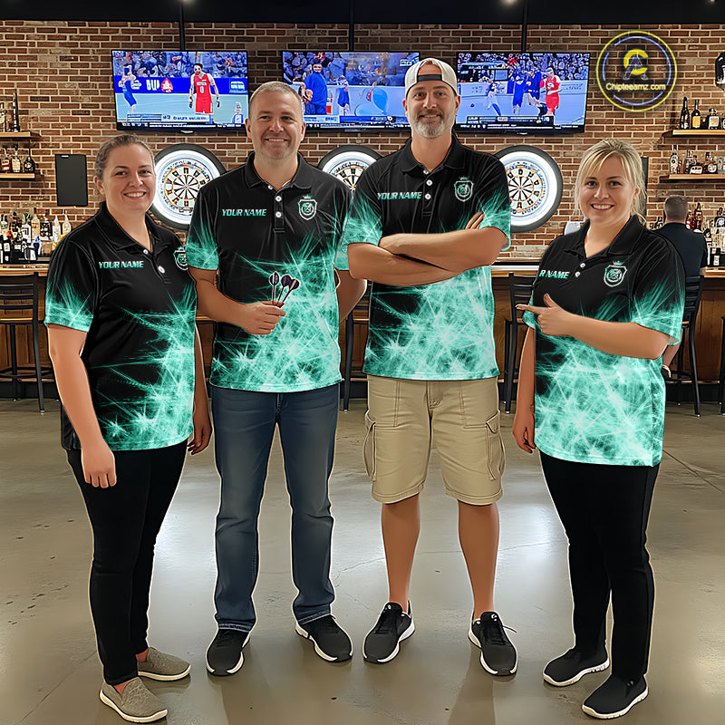 Teal Icy Light Darts Polo & Quarter Zip Shirts For Women Custom Dart Shirts For Team Darts Jerseys TDM7271