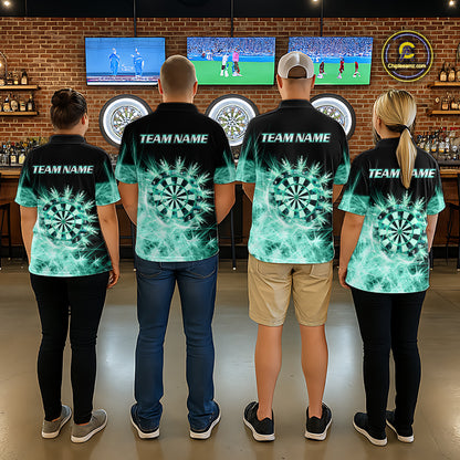 Teal Icy Light Darts Polo & Quarter Zip Shirts For Women Custom Dart Shirts For Team Darts Jerseys TDM7271