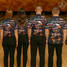 Load image into Gallery viewer, Vintage American Flag Bowling Shirt For Men Custom Eagle Bowling Team Jersey Polo &amp; 1/4 Zip TDM6107
