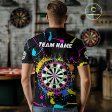 Load image into Gallery viewer, Funny Colorful Paint Darts Jersey For Men Custom Polo &amp; Quarter Zip Darts Team Shirts Outfit TDM4602