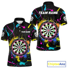 Load image into Gallery viewer, Funny Colorful Paint Darts Jersey For Men Custom Polo &amp; Quarter Zip Darts Team Shirts Outfit TDM4602