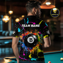 Load image into Gallery viewer, Funny 8 Ball Pool Colorful Paint Splash Custom Billiard Shirt For Men, Billiard Team Jersey Outfit TDM4603