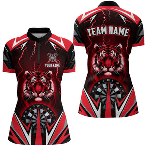 Personalized Tiger 3D Printed Darts Shirts For Women Custom Thunder Lightning Red Darts Jersey TDM2779