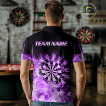 Load image into Gallery viewer, Purple Icy Light Mens Darts Polo &amp; Quarter Zip Shirts Custom Dart Shirts For Team Darts Jerseys TDM5254