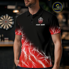 Load image into Gallery viewer, Red Icy Lights Men Darts Polo &amp; Quarter Zip Custom Dart Shirts For Team Darts Jerseys Outfit TDM4640