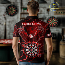 Load image into Gallery viewer, Personalized Thunder Lightning Eagle Red Darts Shirt Polo &amp; Quarter Zip For Men Dart Team Jersey TDM4835