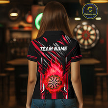 Load image into Gallery viewer, 3D Darts Board Fire Flame Custom Dart Shirts For Women, Best Dart League Jerseys Team Uniform |Red TDM5051