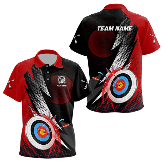Personalized Archery 3d Target Red Jersey Kid Polo Shirts, Best Archery Club Shirts For Team Archer TDM0982