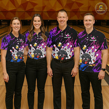 Load image into Gallery viewer, Custom Blue Purple Drunk Bowling Balls And Pins Funny Bowling Shirts For Men, Beer Bowling Jersey TDM6596