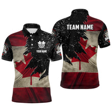 Load image into Gallery viewer, Personalized Retro Canada Flag Darts Men Polo &amp; Quarter-Zip Shirts, Patriotic Dart Jerseys Uniform TDM1884