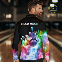 Load image into Gallery viewer, Icy Colorful Light Men's Bowling Shirt Custom Bowling Jersey Outfit Team Polo &amp; Quarter Zip TDM4654