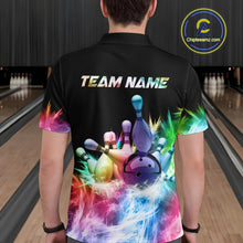 Load image into Gallery viewer, Icy Colorful Light Men's Bowling Shirt Custom Bowling Jersey Outfit Team Polo &amp; Quarter Zip TDM4654