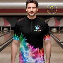Load image into Gallery viewer, Icy Colorful Light Men's Bowling Shirt Custom Bowling Jersey Outfit Team Polo &amp; Quarter Zip TDM4654