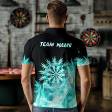 Load image into Gallery viewer, Icy Turquoise Light Mens Darts Polo &amp; Quarter Zip Shirts Custom Dart Shirts For Team Darts Jerseys TDM2577