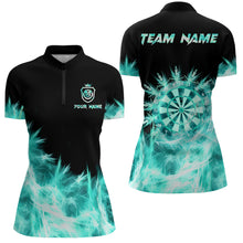 Load image into Gallery viewer, Icy Turquoise Light Womens Darts Polo &amp; Quarter Zip Shirts Custom Dart Shirts For Team Darts Jerseys TDM2577