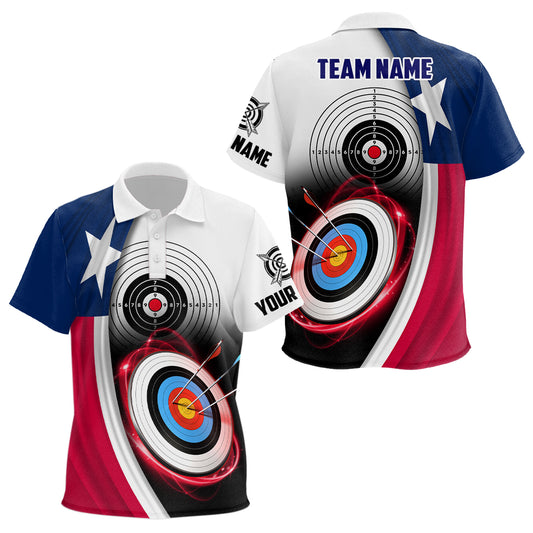 Texas Flag Archery 3d Target Personalized Kid Polo Shirts, Patriotic Texas Archery Jerseys For Team TDM0994