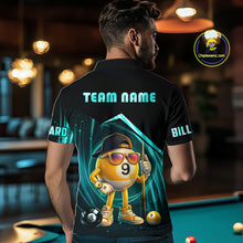 Load image into Gallery viewer, Turquoise Funny 9 Ball Pool Billiard Shirt For Men Custom Billiard Team Jersey Polo &amp; 1/4 Zip TDM6615