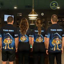 Load image into Gallery viewer, Blue Funny 8 Ball &amp; 9 Ball Pool Billiard Shirt For Men Custom Billiard Team Jersey Polo &amp; 1/4 Zip TDM6616