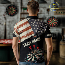 Load image into Gallery viewer, Grunge Vintage American Flag Custom Retro Dart Shirts For Men, Pride Team Patriotic Dart Jerseys TDM4266