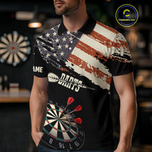 Load image into Gallery viewer, Grunge Vintage American Flag Custom Retro Dart Shirts For Men, Pride Team Patriotic Dart Jerseys TDM4266