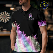 Load image into Gallery viewer, Icy Holographic Light Mens Darts Polo &amp; Quarter Zip Shirts Custom Dart Shirt For Team Darts Jersey TDM5324