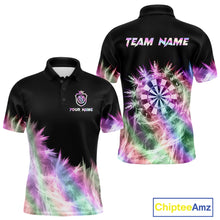 Load image into Gallery viewer, Icy Holographic Light Mens Darts Polo &amp; Quarter Zip Shirts Custom Dart Shirt For Team Darts Jersey TDM5324