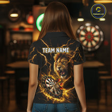 Load image into Gallery viewer, Custom Yellow Dartboard Thunder Lightning Lion Darts Shirt For Women, Darts League Team Jersey TDM5815