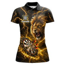 Load image into Gallery viewer, Custom Yellow Dartboard Thunder Lightning Lion Darts Shirt For Women, Darts League Team Jersey TDM5815