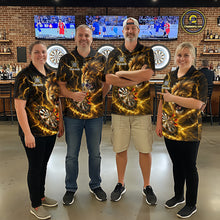 Load image into Gallery viewer, Custom Yellow Dartboard Thunder Lightning Lion Darts Shirt For Women, Darts League Team Jersey TDM5815