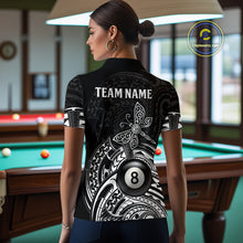 Load image into Gallery viewer, Custom White Black Tribal Dragonfly Billiard Shirts For Women | 8 Ball Pool Team Jerseys TDM4689