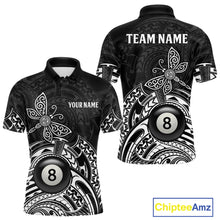 Load image into Gallery viewer, Custom White Black Tribal Dragonfly Billiard Shirts For Men | 8 Ball Pool Team Jerseys TDM4689