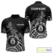 Load image into Gallery viewer, Custom White Black Tribal Dragonfly Billiard Shirts For Men | 8 Ball Pool Team Jerseys TDM4689