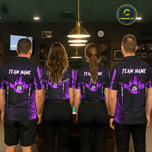 Load image into Gallery viewer, Personalized Purple 8 Ball Flame Billiard Shirt For Men Custom Billiard Team Jersey Polo &amp; 1/4 Zip TDM5585