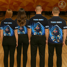 Load image into Gallery viewer, Blue Funny Bowling Ball Shirt For Women Custom Bowling Jersey, Bowling Team Shirt Polo &amp; Quarter Zip TDM5836