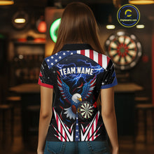 Load image into Gallery viewer, Custom American Flag Eagle Lightning Darts Shirt For Women, Patriotic Darts Jersey Polo &amp; 1/4 Zip TDM4706