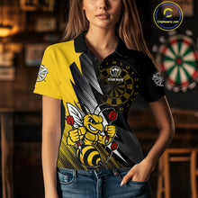 Load image into Gallery viewer, Custom Yellow Black Funny Bee Darts Shirt For Women Custom Darts Team Jersey Outfit, Darts Gift TDM4707